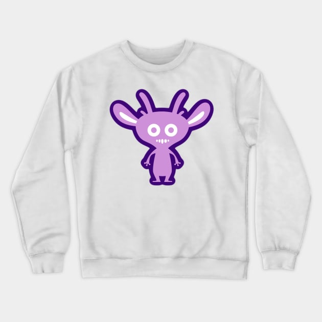 Cute Purple Cartoon Alien Monster Crewneck Sweatshirt by DesignsbyZazz